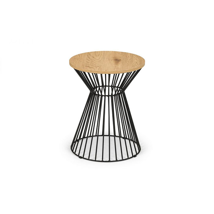 Jersey Round Wire Lamp Table In Oak